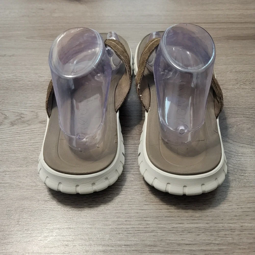 Cole Haan Zerogrand Mens Brown Flip Flop Sandals Size 9 Rubber Leather Vacation